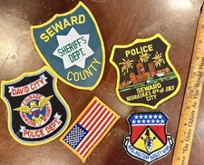 Vintage Patches Lot Of 5 Nebraska Police, Seward County Sheriff, USAF 445th MAW picture