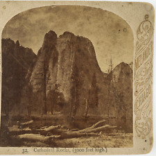 Yosemite Valley Cathedral Rocks Stereoview c1875 California Park Spires Art E693 picture