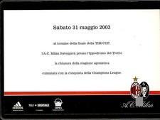 postcard football Milan invitation party champions 2003 picture
