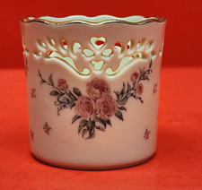 Vintage Lennox Votive Beige with Multiple Red Roses made in USA picture