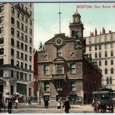 1905 Boston, MA Old State House Architecture Street View Postcard Robbins Bros picture
