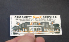 Full Length Matchbook Cover-Crockett Quick Service-Unused. picture