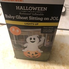 3 1/2 ft Airblown Inflatable Halloween Ghosts on Pumpkin picture