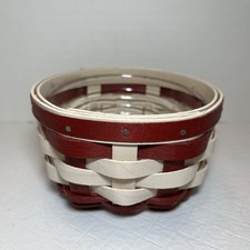 Longaberger 2015 Holiday Little Things Round To Square Basket  With Protector  picture