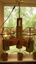 Vintage Fredrick Ramond MCM Mission 4 Light Chandelier California Collection picture