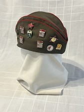 Vintage Soviet Military Pilotka Side Cap with Pins picture