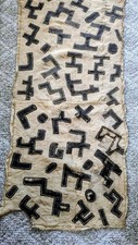 ORIGINAL AFRICAN KUBA RAFFIA LONG CLOTH HANDMADE PANEL TEXTILE CURRENCY DR CONGO picture