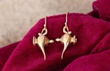 NEW Disney X RockLove Aladdin Magic Lamp Earrings 925 Silver/Enamel/Gold Tone picture