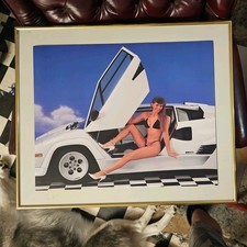 RARE NOS 1987 Ron Kimball LadyLamborghini White Countach 16x20 Print Vault Stock picture