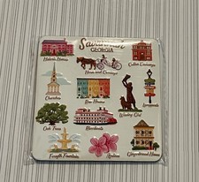 Savannah Georgia Icons Metal Fridge Magnet Souvenir Multicolor 4x3 Rectangle picture