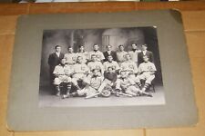 vintage baseball cabinet team photo   has unusual ring type era bat with circles picture
