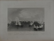 United States Civil War Bombardment of Port Royal Engraving Art Original 1878 picture