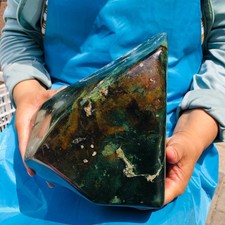 14.87 LB Natural Moss Agate Polished Freeform Green Landscape Mineral Specimen picture