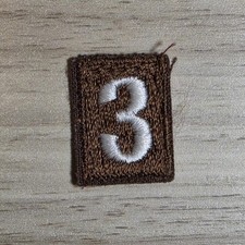 Brownie Single Troop ID Number 3 Three Girl Scout Patch 1990s 90s Vtg USED picture