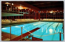 Grossinger New York Indoor Swimming Pool Diving Board Resort Bill Postcard PC401 picture