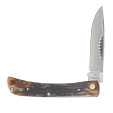 Rough Rider pocket knife Carbon Steel Blades Sodbuster Cinnamon Stag Bone Handle picture