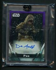 Derek Arnold as Pao Purple 43/99 Auto 2021 Topps Star Wars Signature Series picture