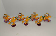 Vintage 1980s Garfield PVC Figures Lot of 7 Skateboarding Exercising 1978 1981 picture