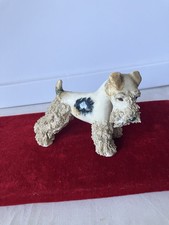 VTG Jane Callender Porcelain Terrier Dog Spaghetti Fur Figurine Signed Jane picture