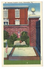Benjamin Franklin Grave, Philadelphia, Pa. - Old Postcard picture
