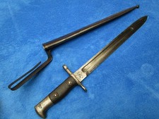 RARE ORIGINAL VINTAGE US M1892 KRAG RIFLE BAYONET & EARLY SCABBARD MADE IN 1900 picture