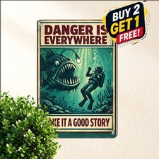 Everything Will Kill You Sign Humorous Rustic Bathroom Restroom Tin Plaque 8x12 picture