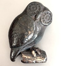 VINTAGE SOLID BRONZE MINERVA OWL OF ATHEN Small Sculpture 1.5” picture