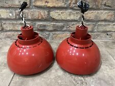 Vintage Pair MCM Hanging Pendant Lamps Lights UFO Space Age Nordisk Minisol picture