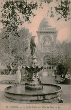 Biskra Algeria Public Garden & City Hall Vintage Postcard LL Levy Fils picture