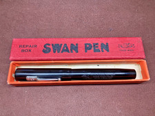 SWAN BLACKBIRD HUGE #6 FOUNTAIN PEN NEAR MINT WITH RARE BOX picture