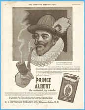1912 Sir Walter Raleigh Prince Albert Tobacco R J Reynolds Winston Salem NC Ad picture