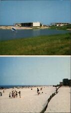 Delaware Silver Lake Dewey Beach two views ~ 1970s vintage postcard  sku285 picture