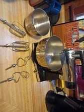 Vtg Sunbeam Mixmaster 12 Speed Stand Mixer w/ 2 Bowls & 4 Beaters, Chrome *Works picture