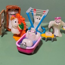 Vintage Ghost-Themed Halloween Figurines Set Of 5 - Fun Collectible Miniatures picture
