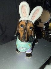 Blue Sky Ceramic Easter Dachsund Bunny Ears  picture
