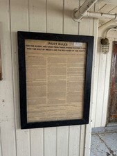 Vintage 1942 Framed Pilot Rules Document - Wake Robin Towboat Tresler Oil Co. picture