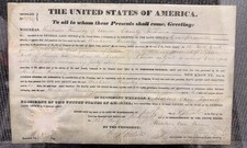 Martin Van Buren Secretarially Signed Land Grant Document Framed 1830s picture