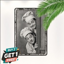 Classic Hollywood Comedic Duo Cinema Theater Art Metal Plaque Tin Sign 8x12 picture