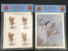 Vintage NOS Geme Art Paper Tole 3-Dimensional Art Eagle & Mallard Duck Lot 1990s picture
