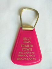 Vintage Billy Sims Trailer Town Lubbock Texas Advertising Keychain picture