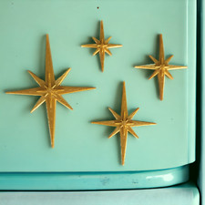 Midcentury Modern Vintage Style Atomic Starburst Fridge Magnets MCM Decor 60s picture