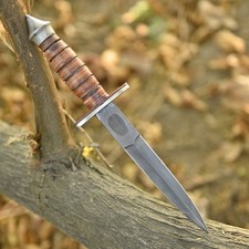 Vintage CASE V-42 Dagger US Special Forces WWII Double Edge Knife Leather Handle picture