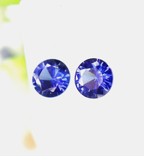 2Pcs 1.90 Ct Natural Round Cut Sri-Lankan Blue Sapphire Certified Loose Gemstone picture