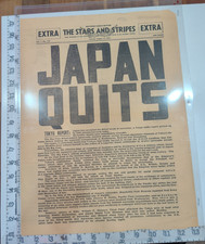 1945 Stars and Stripes EXTRA JAPAN QUITS WWII Southern France Complete picture