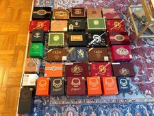 Lot 5 Assorted Handmade Empty Wooden Cigar Boxes Vintage Style Craft Gift Boxes picture