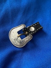 Vintage  etched  Vogt Sterling Silver western Buckle  picture