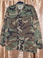 Vintage U.S. Army Woodland Camouflage BDU Combat Coat Small- Airborne 82nd Patch picture
