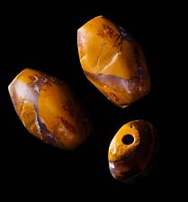 Large Ancient Banded Agate dZi Stone Bead from Central Asia Over 1000 Years Old picture