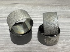 Lot 4 VTG COOL MID CENTURY BRUSHED Napkin SILVER RINGS picture