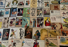 Big~LOT OF 82 COMIC  funny~ HUMOR Antique 1900's~ POSTCARDS-All In Sleeves-d889 picture
